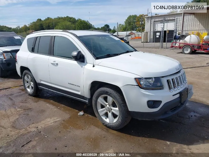 2016 Jeep Compass Sport VIN: 1C4NJDBBXGD781069 Lot: 40338029