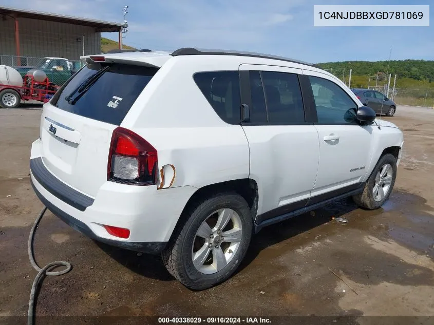 2016 Jeep Compass Sport VIN: 1C4NJDBBXGD781069 Lot: 40338029