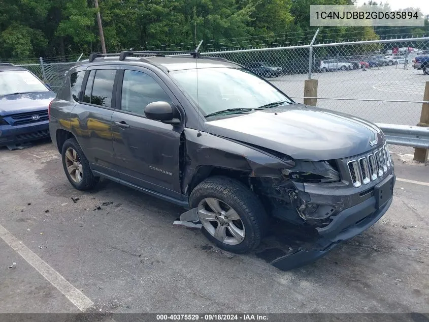 2016 Jeep Compass Sport VIN: 1C4NJDBB2GD635894 Lot: 40375529