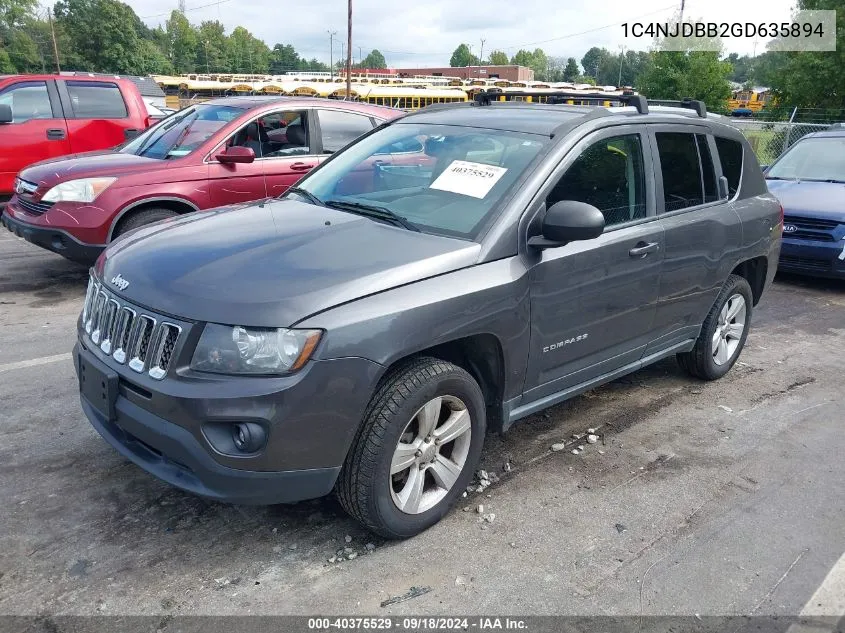 2016 Jeep Compass Sport VIN: 1C4NJDBB2GD635894 Lot: 40375529