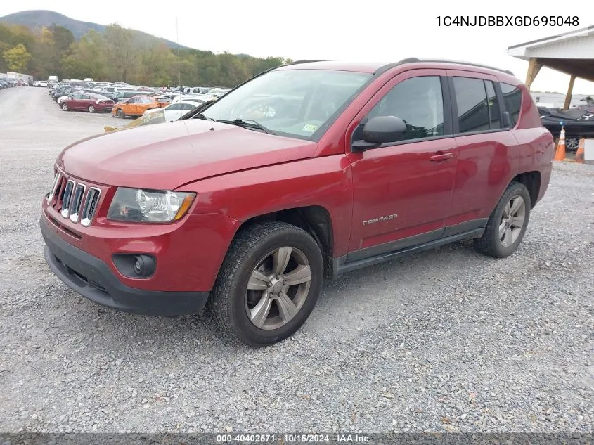 2016 Jeep Compass Sport VIN: 1C4NJDBBXGD695048 Lot: 40402571