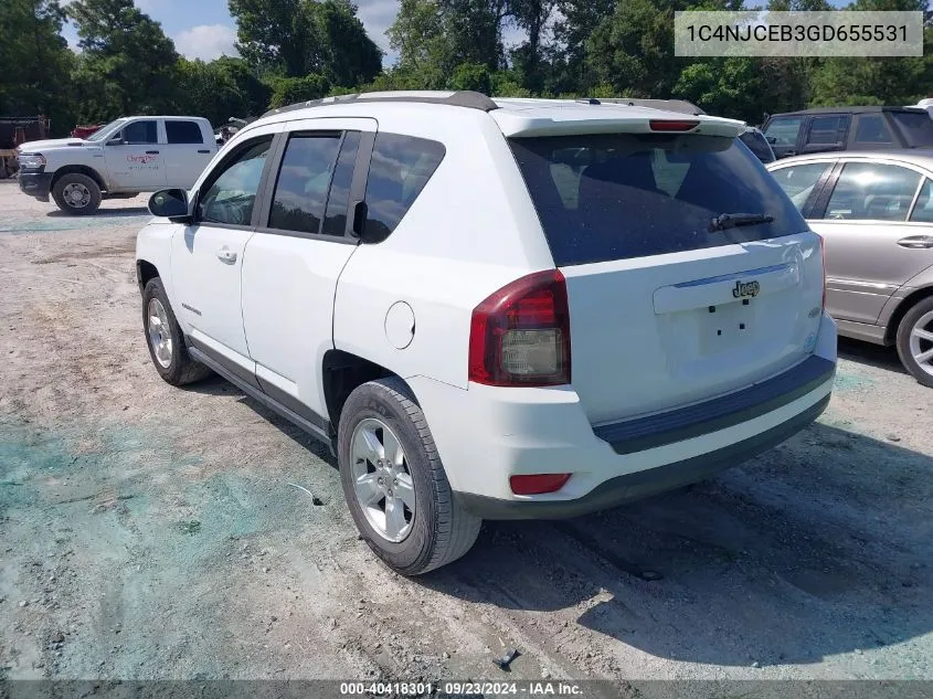 2016 Jeep Compass Latitude VIN: 1C4NJCEB3GD655531 Lot: 40418301