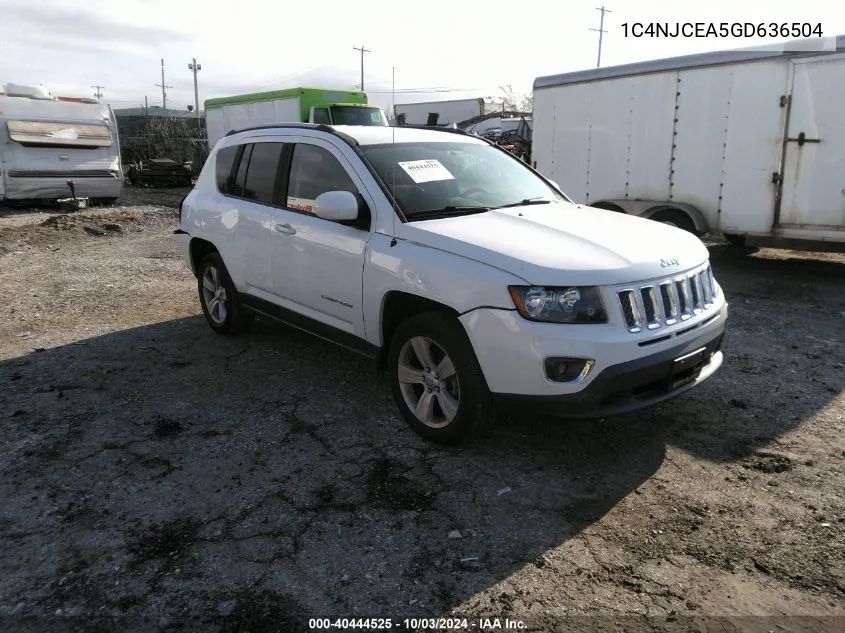 2016 Jeep Compass Latitude VIN: 1C4NJCEA5GD636504 Lot: 40444525