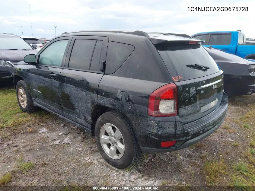 2016 Jeep Compass Latitude VIN: 1C4NJCEA2GD675728 Lot: 40476801