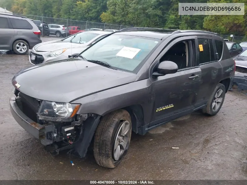 2016 Jeep Compass Latitude VIN: 1C4NJDEB9GD696686 Lot: 40478005