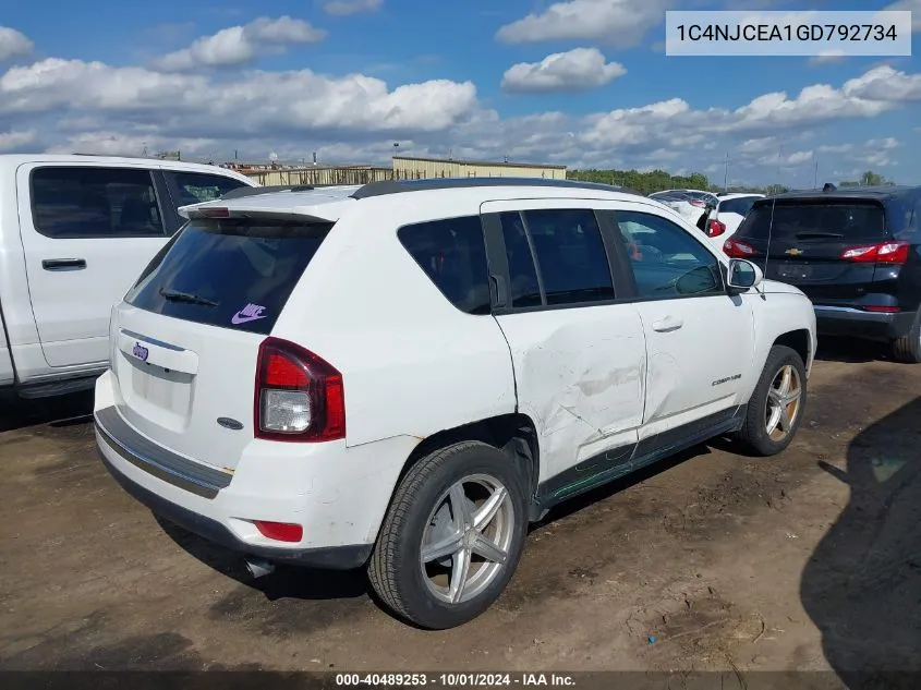 2016 Jeep Compass High Altitude Edition VIN: 1C4NJCEA1GD792734 Lot: 40489253