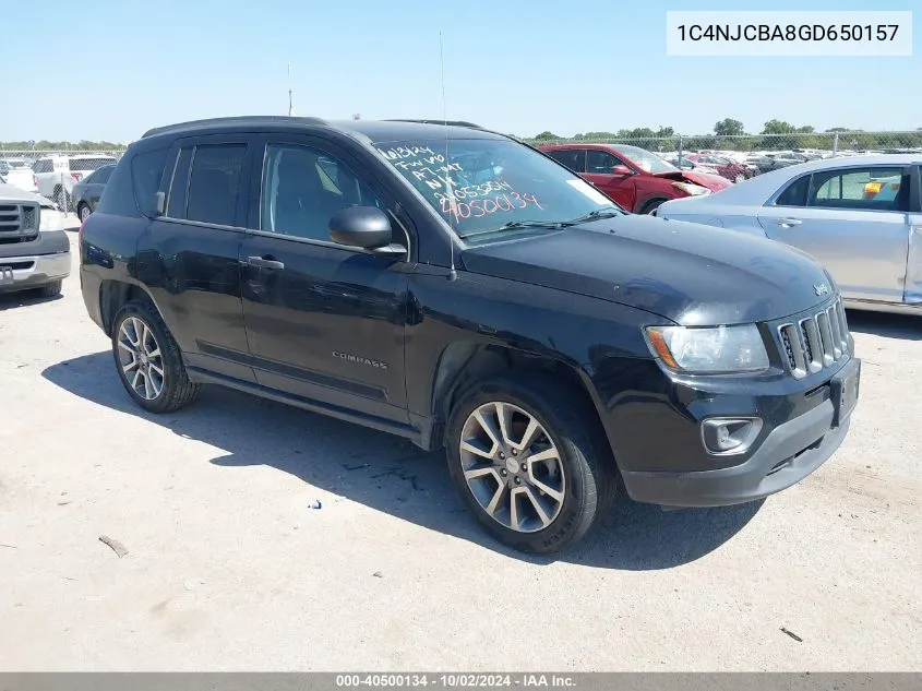 2016 Jeep Compass Sport Se VIN: 1C4NJCBA8GD650157 Lot: 40500134