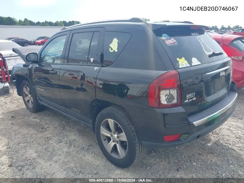 2016 Jeep Compass High Altitude Edition VIN: 1C4NJDEB2GD746067 Lot: 40512860