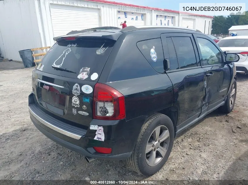 2016 Jeep Compass High Altitude Edition VIN: 1C4NJDEB2GD746067 Lot: 40512860