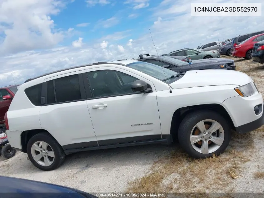 2016 Jeep Compass Sport VIN: 1C4NJCBA2GD552970 Lot: 40514271