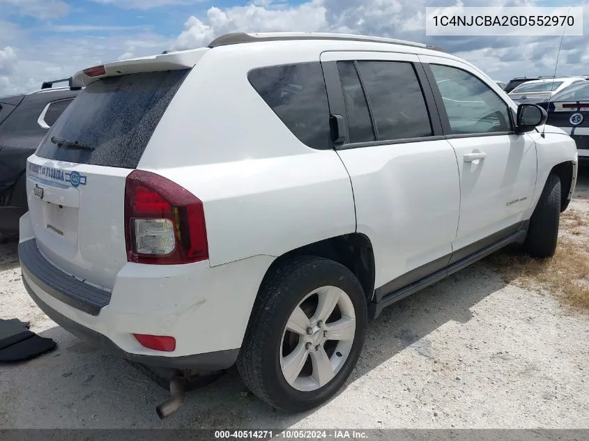 2016 Jeep Compass Sport VIN: 1C4NJCBA2GD552970 Lot: 40514271