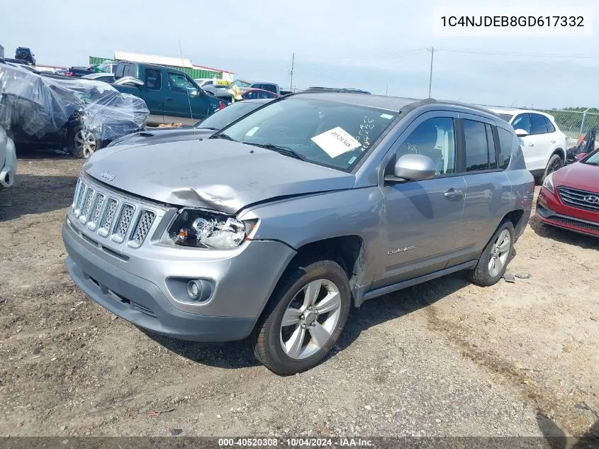 2016 Jeep Compass Latitude VIN: 1C4NJDEB8GD617332 Lot: 40520308