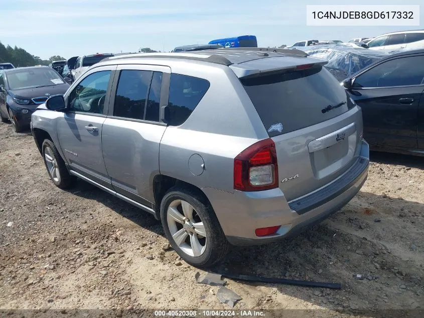 2016 Jeep Compass Latitude VIN: 1C4NJDEB8GD617332 Lot: 40520308