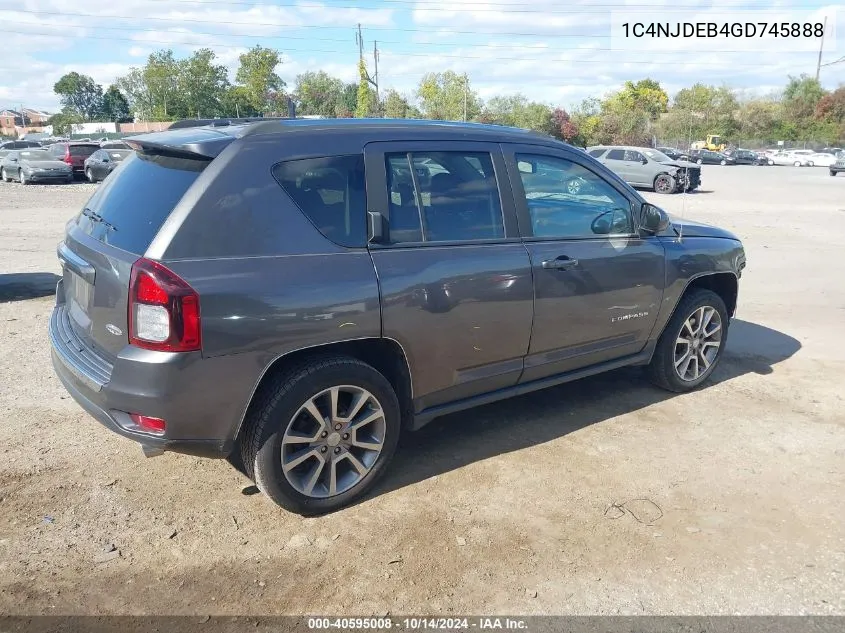 2016 Jeep Compass High Altitude Edition VIN: 1C4NJDEB4GD745888 Lot: 40595008