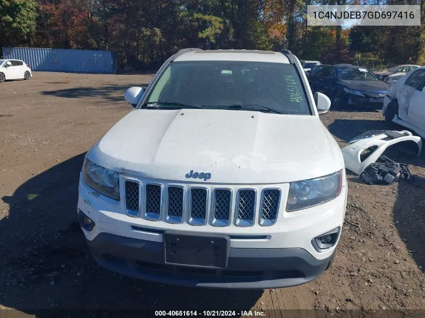 2016 Jeep Compass High Altitude Edition VIN: 1C4NJDEB7GD697416 Lot: 40651614