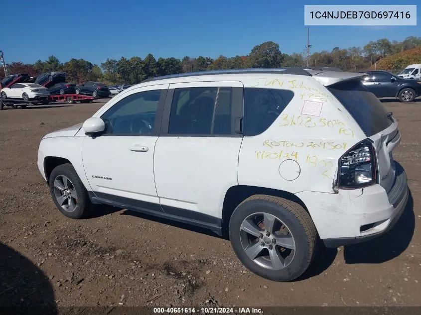 2016 Jeep Compass High Altitude Edition VIN: 1C4NJDEB7GD697416 Lot: 40651614