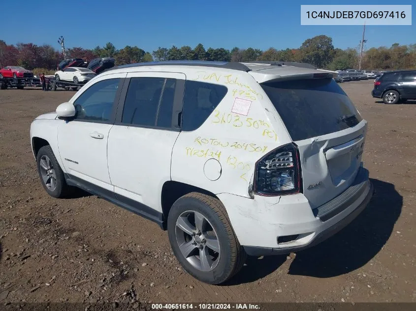 2016 Jeep Compass High Altitude Edition VIN: 1C4NJDEB7GD697416 Lot: 40651614