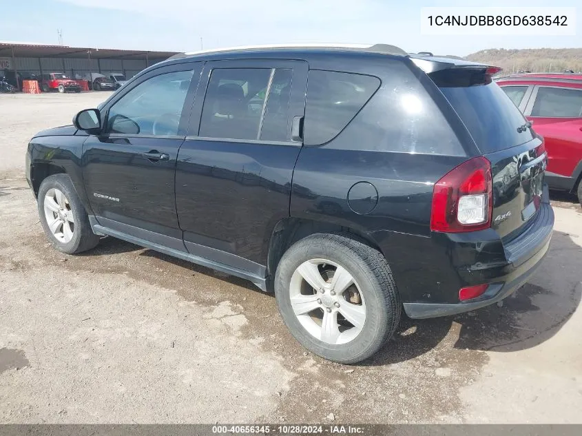 2016 Jeep Compass Sport VIN: 1C4NJDBB8GD638542 Lot: 40656345