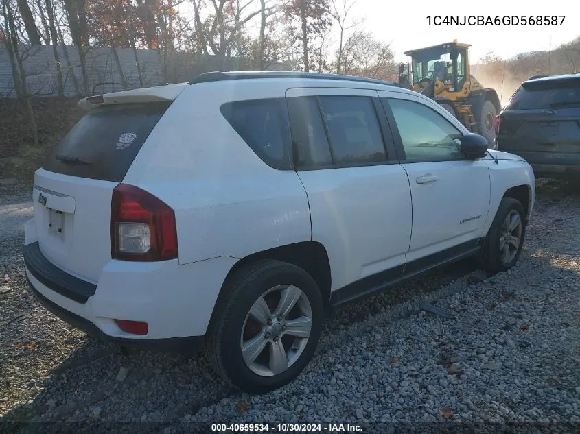 2016 Jeep Compass Sport VIN: 1C4NJCBA6GD568587 Lot: 40659534