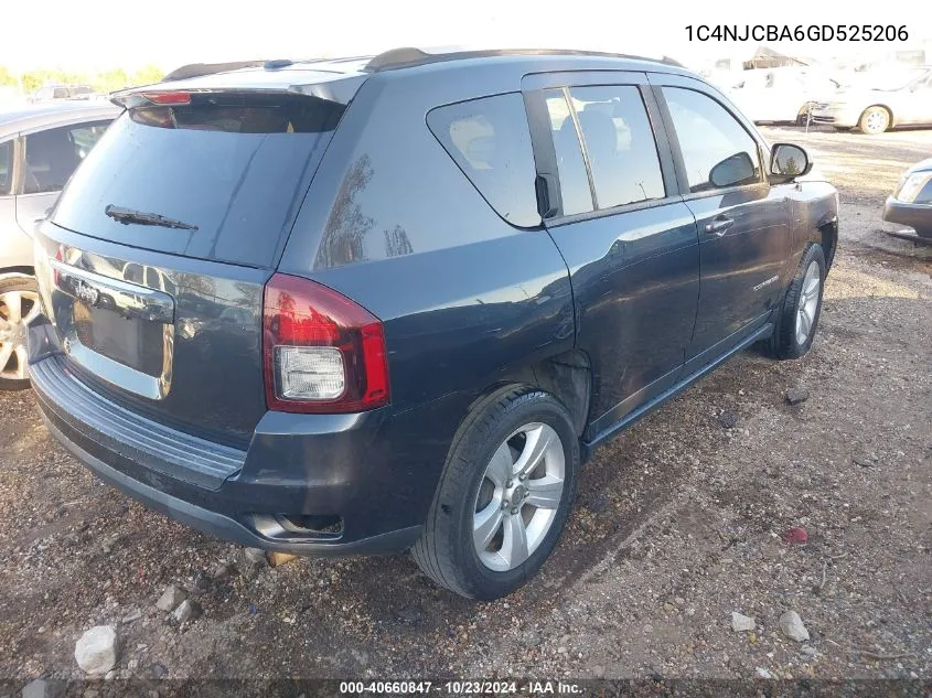 2016 Jeep Compass Sport VIN: 1C4NJCBA6GD525206 Lot: 40660847