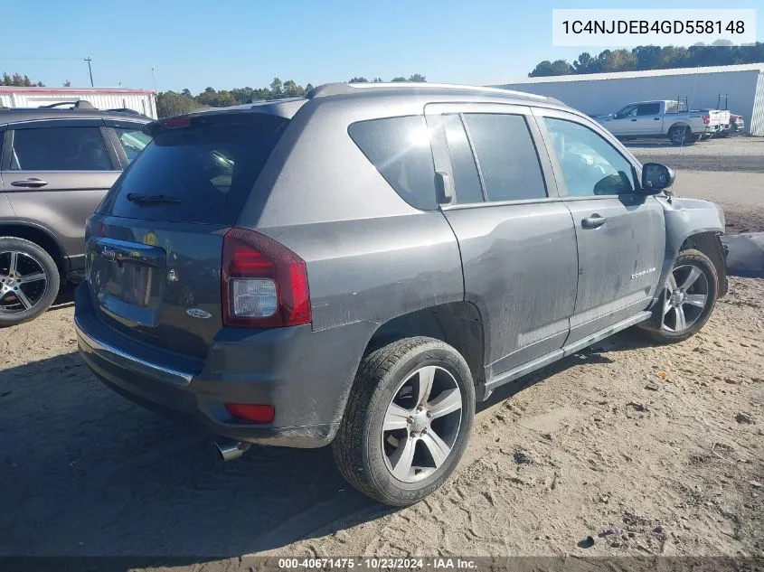 1C4NJDEB4GD558148 2016 Jeep Compass High Altitude Edition