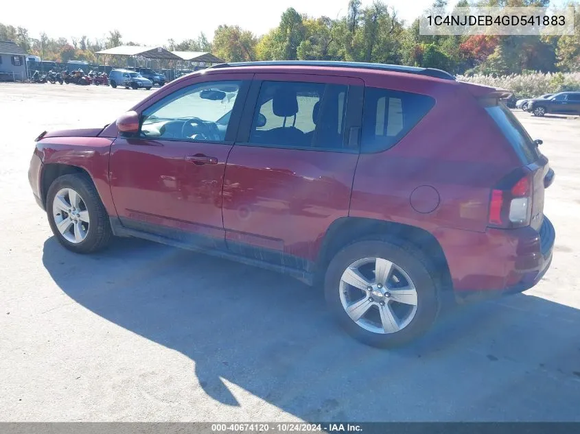 2016 Jeep Compass Latitude VIN: 1C4NJDEB4GD541883 Lot: 40674120