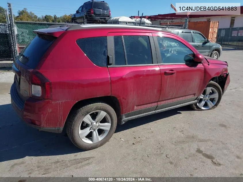 2016 Jeep Compass Latitude VIN: 1C4NJDEB4GD541883 Lot: 40674120