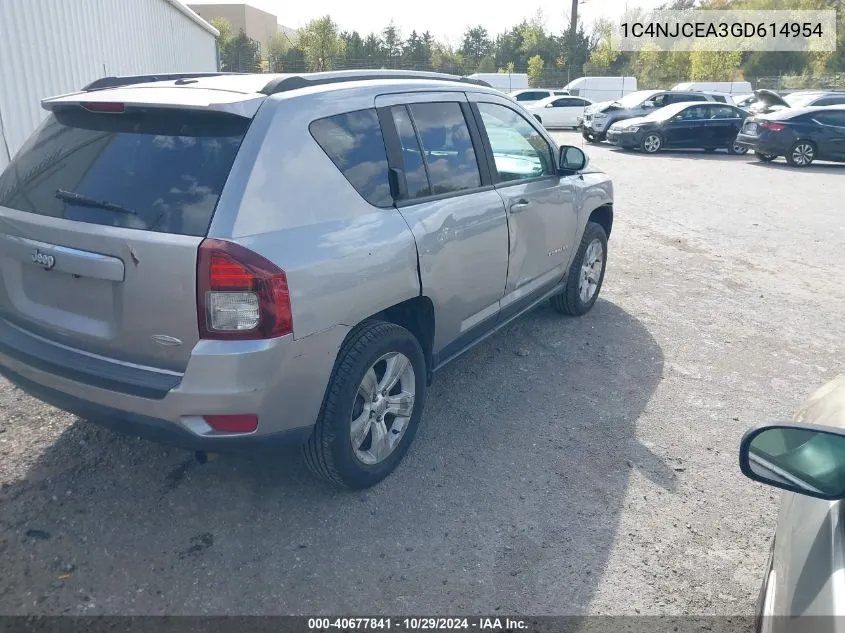 2016 Jeep Compass Latitude VIN: 1C4NJCEA3GD614954 Lot: 40677841