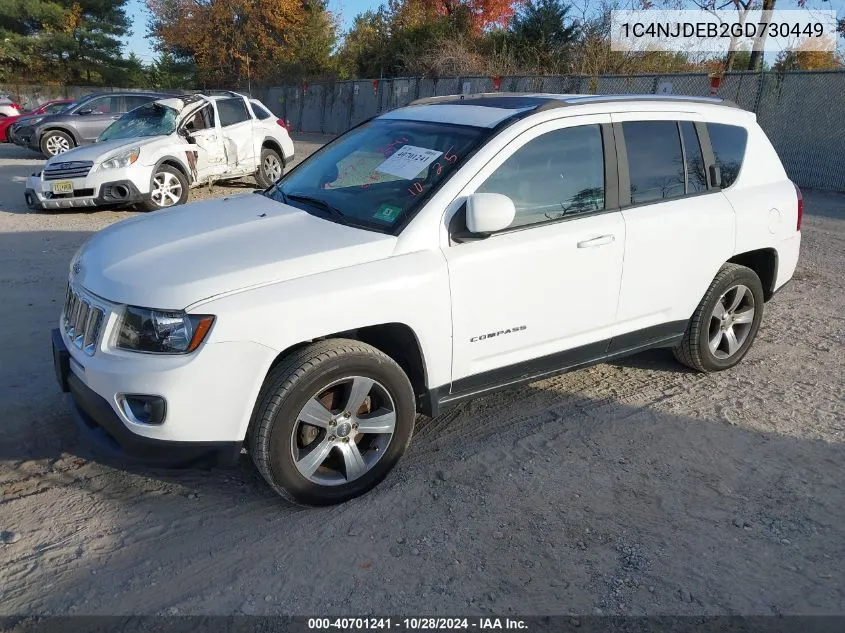 2016 Jeep Compass High Altitude Edition VIN: 1C4NJDEB2GD730449 Lot: 40701241