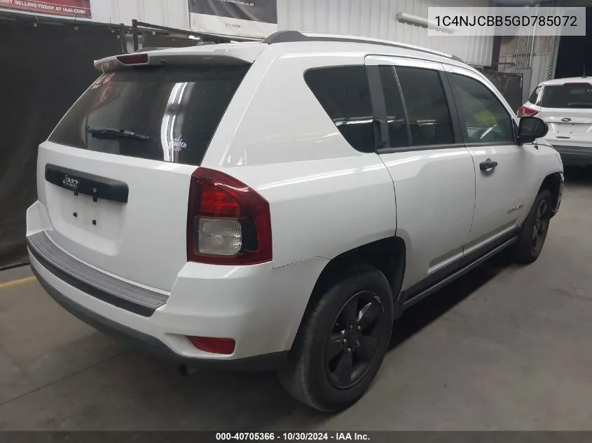 2016 Jeep Compass Sport VIN: 1C4NJCBB5GD785072 Lot: 40705366