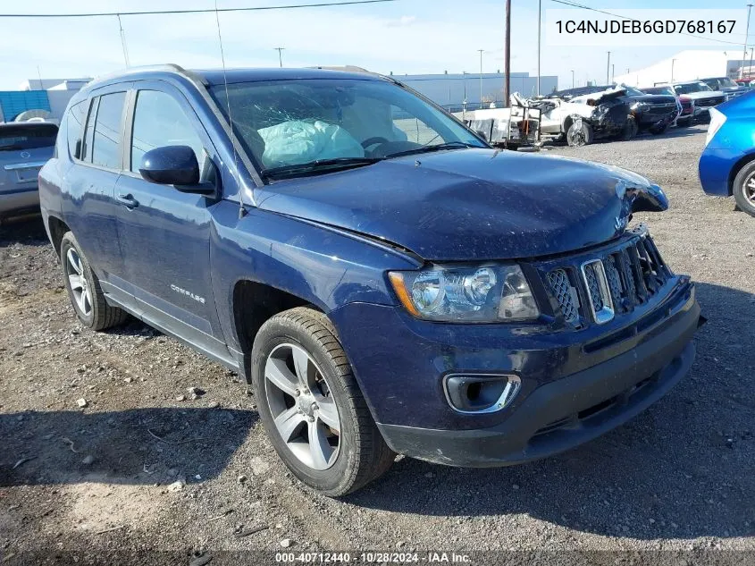 2016 Jeep Compass High Altitude Edition VIN: 1C4NJDEB6GD768167 Lot: 40712440