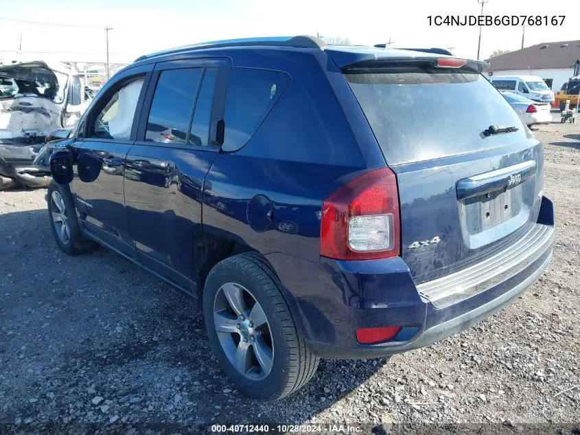 1C4NJDEB6GD768167 2016 Jeep Compass High Altitude Edition