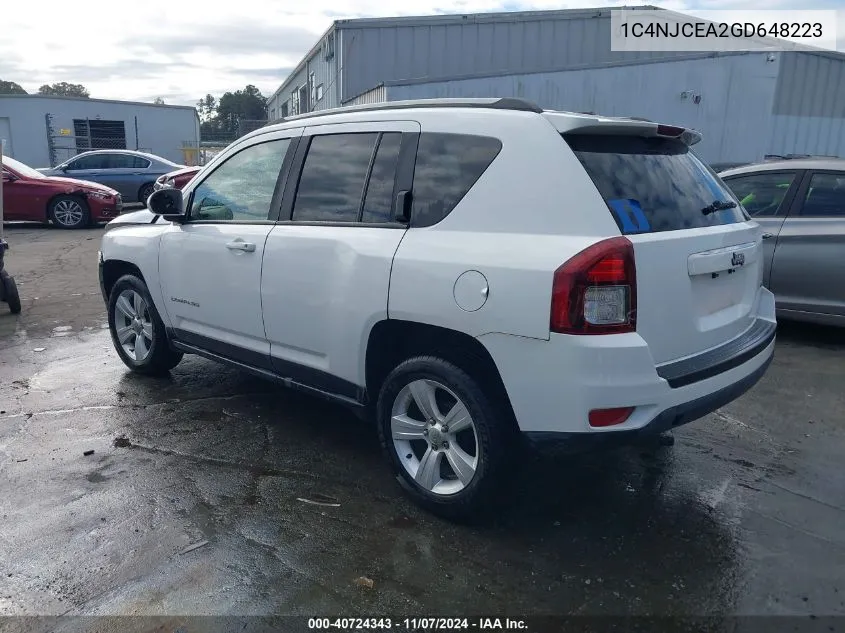 2016 Jeep Compass Latitude VIN: 1C4NJCEA2GD648223 Lot: 40724343