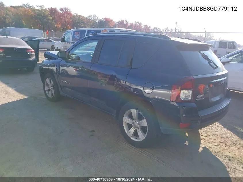 2016 Jeep Compass Sport VIN: 1C4NJDBB8GD779112 Lot: 40730959