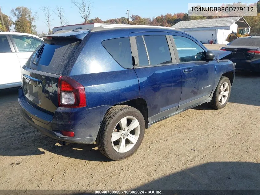 2016 Jeep Compass Sport VIN: 1C4NJDBB8GD779112 Lot: 40730959