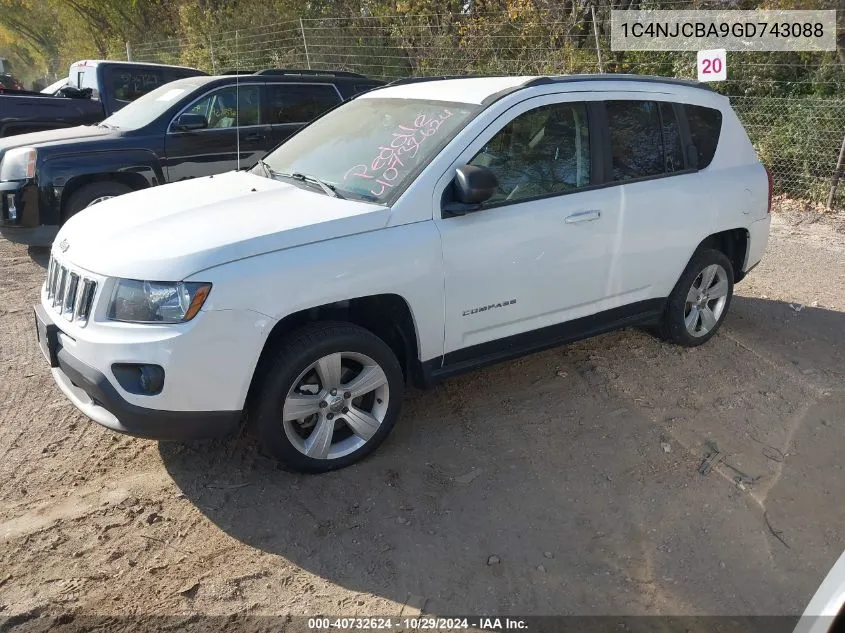 2016 Jeep Compass Sport VIN: 1C4NJCBA9GD743088 Lot: 40732624