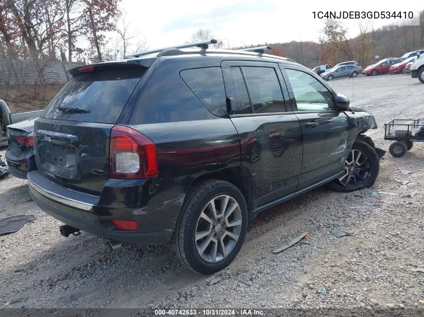 2016 Jeep Compass High Altitude Edition VIN: 1C4NJDEB3GD534410 Lot: 40742633