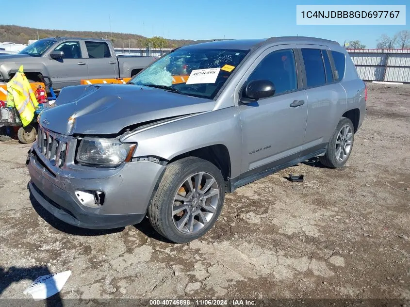 2016 Jeep Compass Sport Se VIN: 1C4NJDBB8GD697767 Lot: 40746898