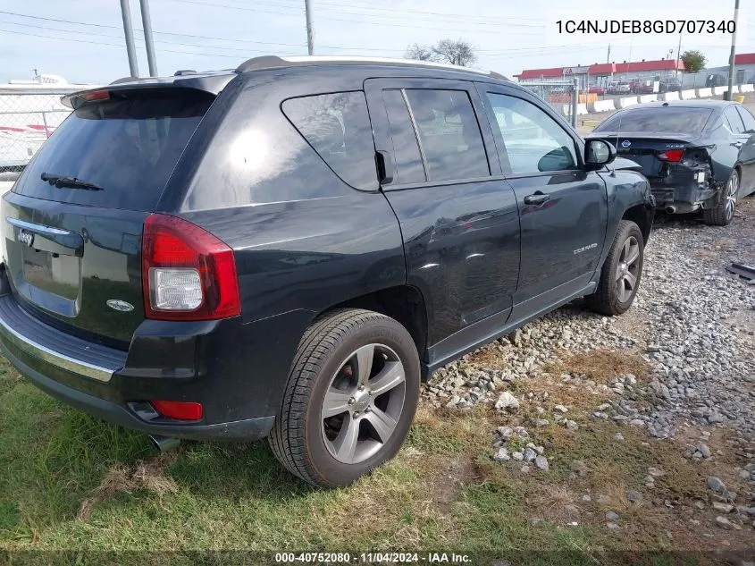 2016 Jeep Compass Latitude VIN: 1C4NJDEB8GD707340 Lot: 40752080