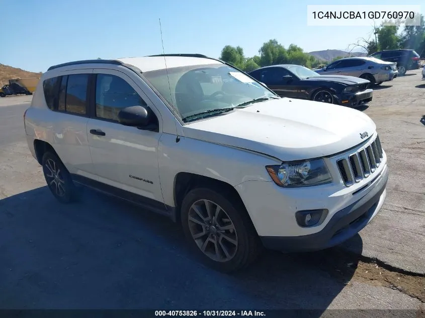 2016 Jeep Compass Sport Se VIN: 1C4NJCBA1GD760970 Lot: 40753826