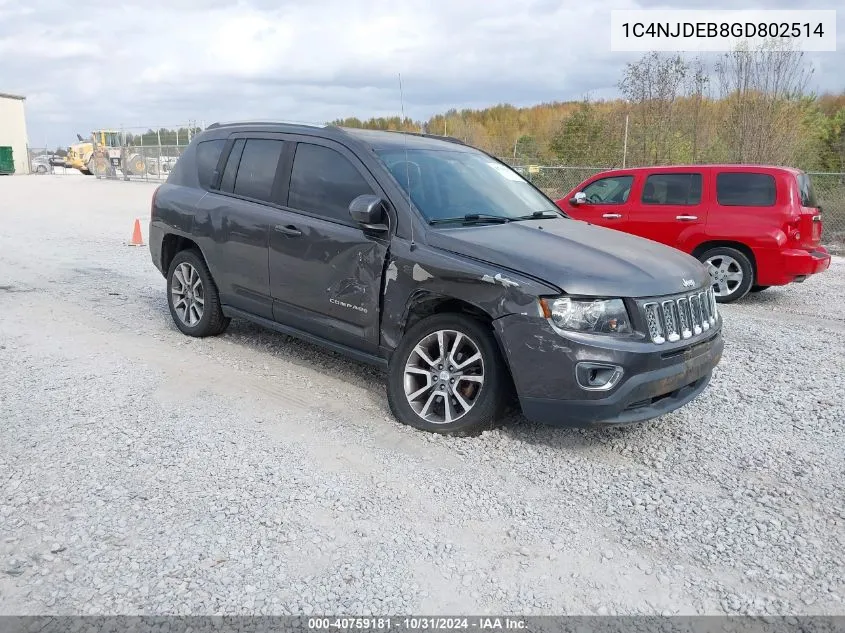 1C4NJDEB8GD802514 2016 Jeep Compass High Altitude Edition