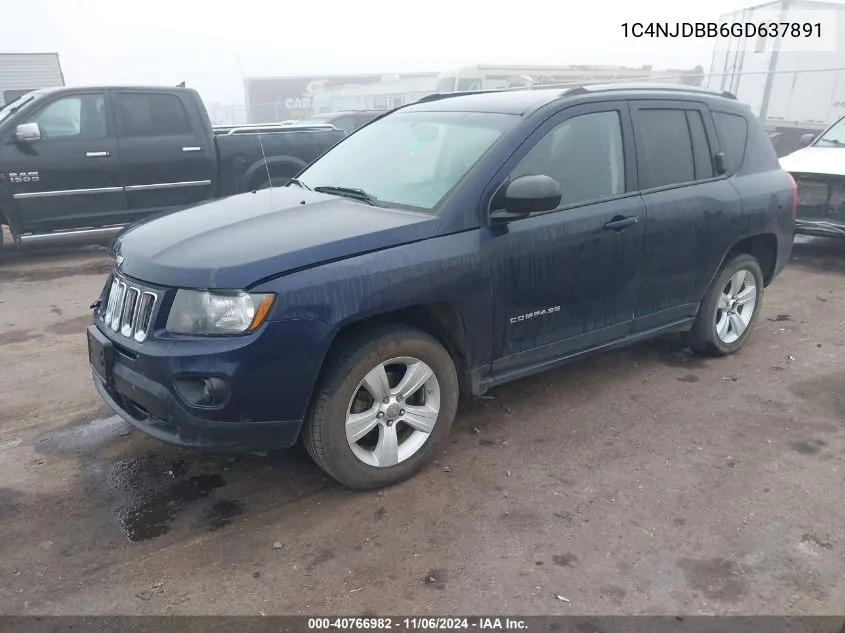 2016 Jeep Compass Sport VIN: 1C4NJDBB6GD637891 Lot: 40766982