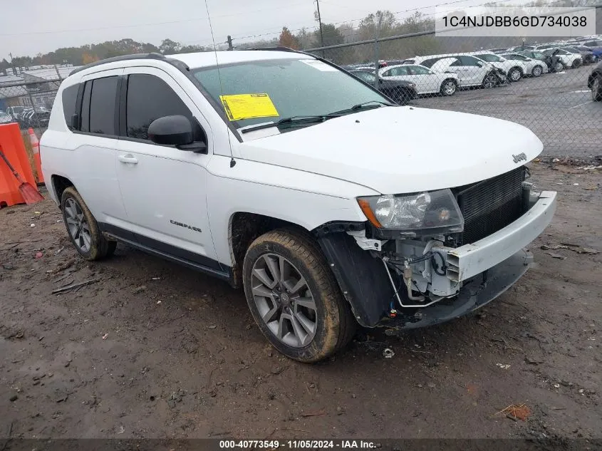 2016 Jeep Compass Sport Se VIN: 1C4NJDBB6GD734038 Lot: 40773549