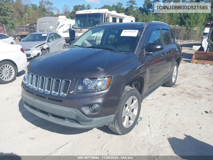 2016 Jeep Compass Sport VIN: 1C4NJDBB0GD521585 Lot: 40778644