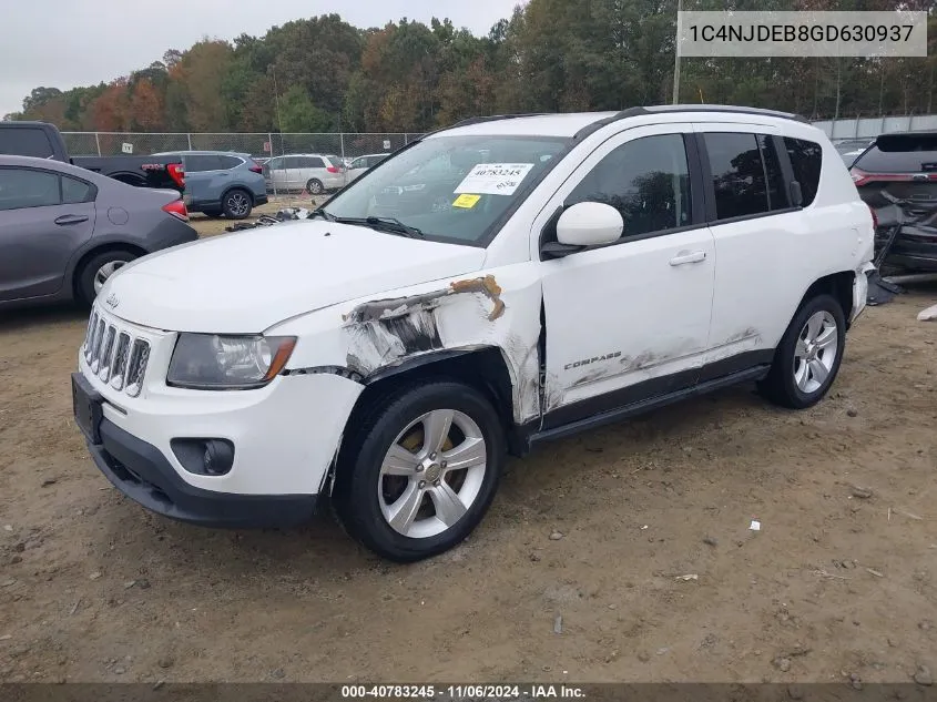 2016 Jeep Compass Latitude VIN: 1C4NJDEB8GD630937 Lot: 40783245