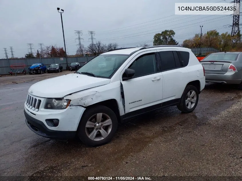 2016 Jeep Compass Sport VIN: 1C4NJCBA5GD524435 Lot: 40793124