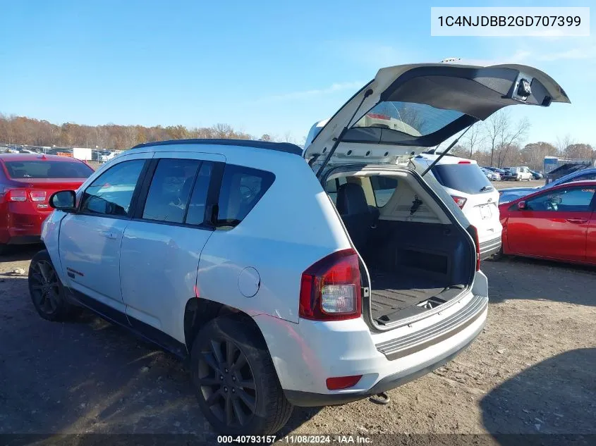 2016 Jeep Compass 75Th Anniversary VIN: 1C4NJDBB2GD707399 Lot: 40793157