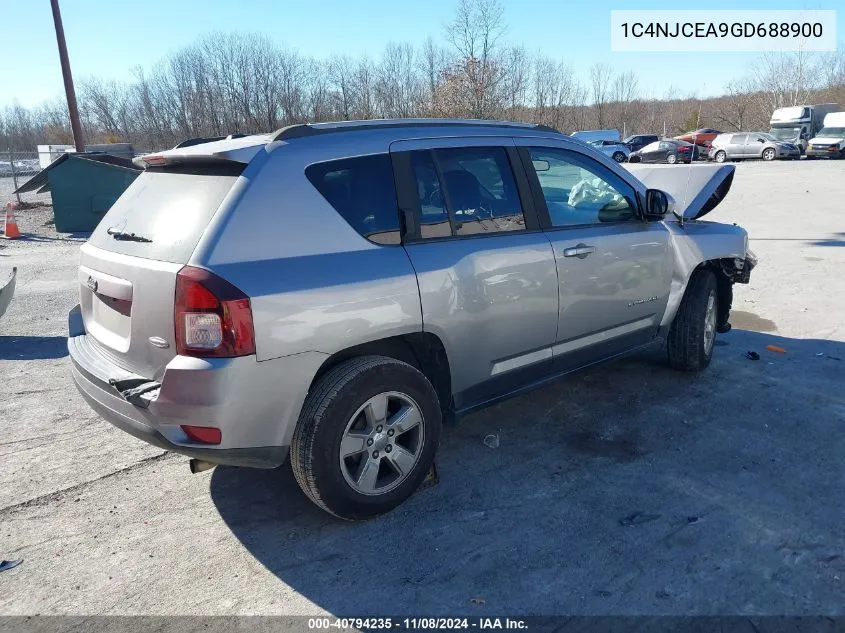 2016 Jeep Compass Latitude VIN: 1C4NJCEA9GD688900 Lot: 40794235