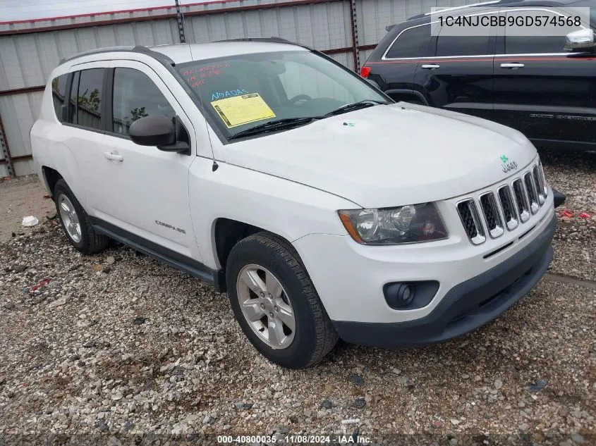 2016 Jeep Compass Sport VIN: 1C4NJCBB9GD574568 Lot: 40800035