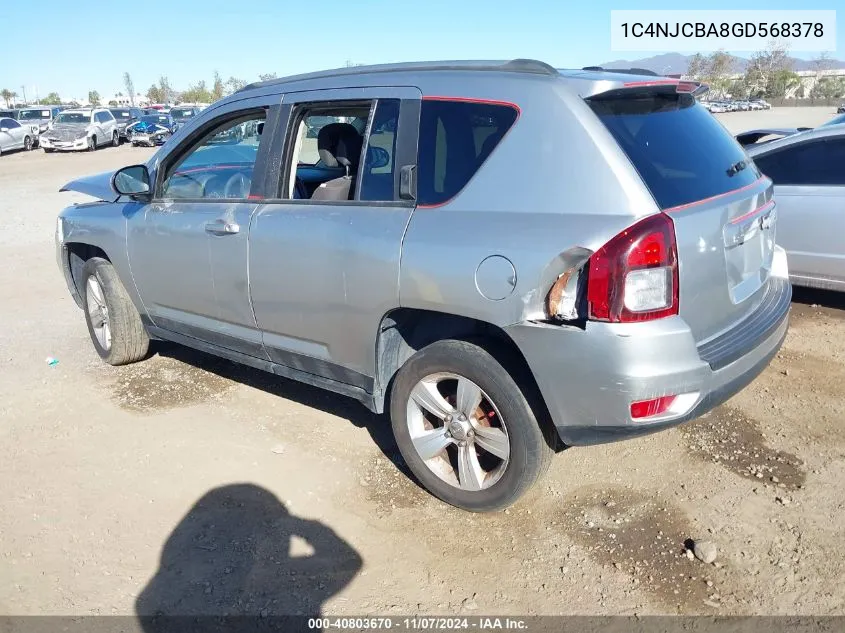 2016 Jeep Compass Sport VIN: 1C4NJCBA8GD568378 Lot: 40803670